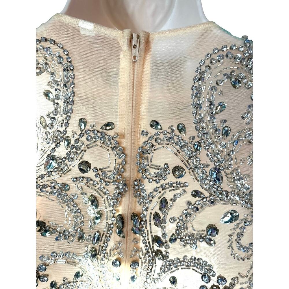 NWOT Revolve Crystal Encrusted on Nude Sleeveless Choli or Evening Crop Top sz 6 - Picture 6 of 8